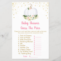 Pumpkin Pink Gold Guess The Price Baby Shower Game