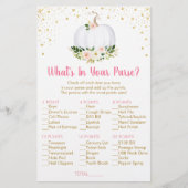 Pumpkin Pink Gold What's In Your Purse Game (Front)