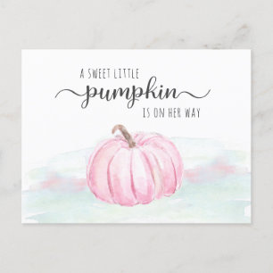 Pumpkin Pink Mint Green Baby Girl Shower By Mail Invitation Postcard