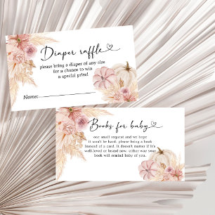 Pumpkin Pink Pampas Grass Books for Baby Enclosure Card