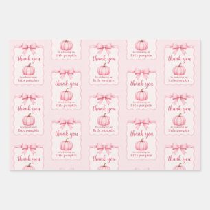 Pumpkin Pink Pastel Thank You Wrapping Paper Sheets