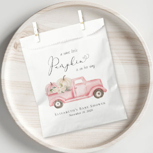 Pumpkin Pink Vintage Truck Floral Baby Girl Shower Favor Bag