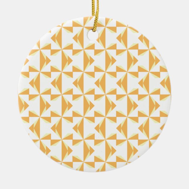 Pumpkin Pinwheels Ceramic Ornament (Front)