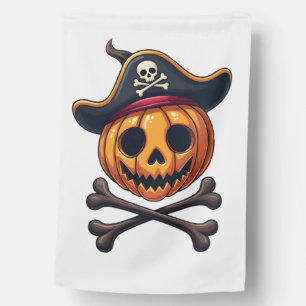 Pumpkin Pirate � Halloween Skull Shirt House Flag