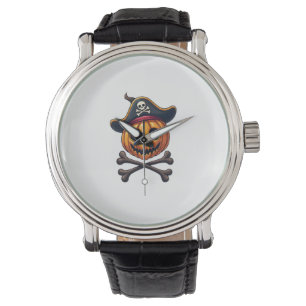 Pumpkin Pirate – Halloween Skull Shirt Watch