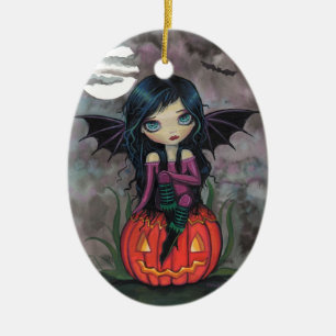 Pumpkin Pixie Cute Vampire Halloween Ornament