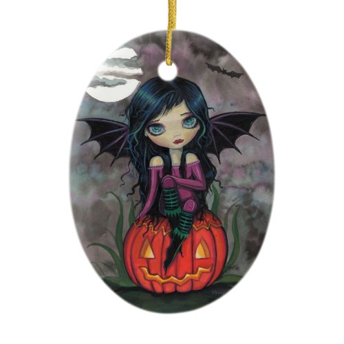 Pumpkin Pixie Cute Vampire Halloween Ornament