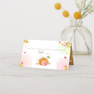 Pumpkin Place Card Autumn Fall Shower Birthday