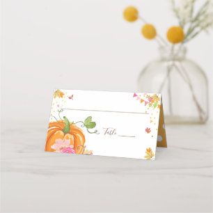 Pumpkin Place Card Autumn Fall Shower Birthday