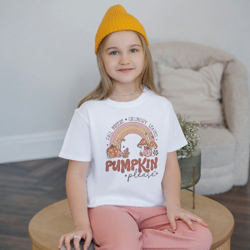 Pumpkin Please Fall Vibes Thanksgiving Kids T_Shirt