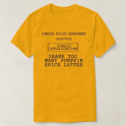 Pumpkin Police Department Drinking Thanksgiving T_Shirt