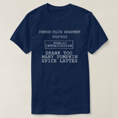 Pumpkin Police Department Drinking Thanksgiving T_Shirt