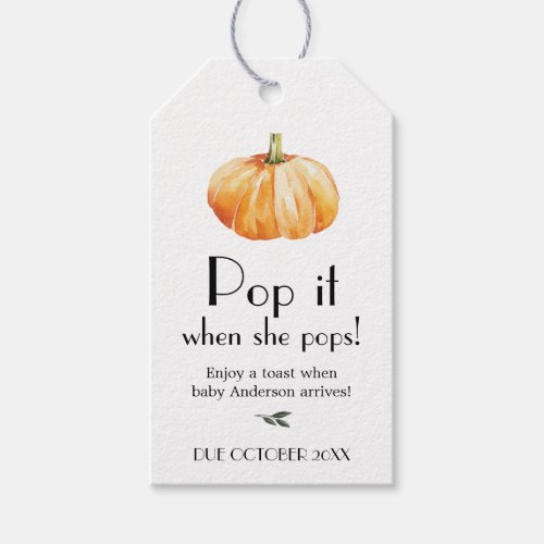 Pumpkin Pop it when she Pops  Wine Label