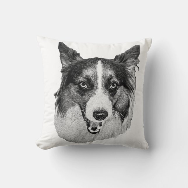 Pumpkin Porch Grin Throw Pillow (Front)