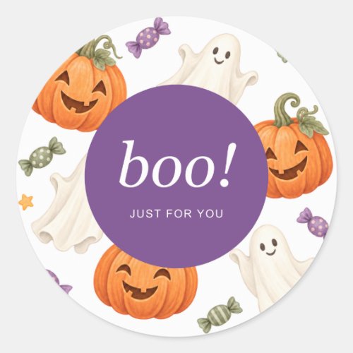 Pumpkin Porch Halloween Treat Round Stickers