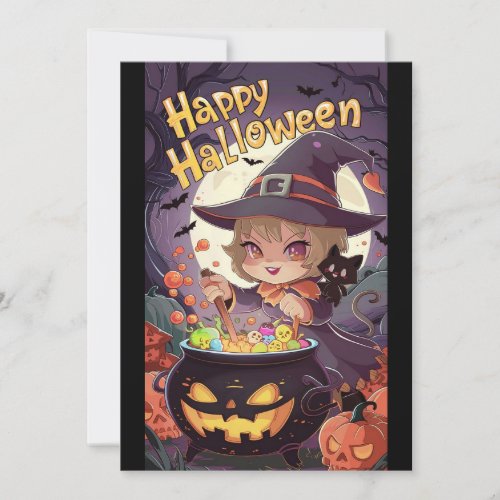 Pumpkin Potion Happy Halloween Holiday Card