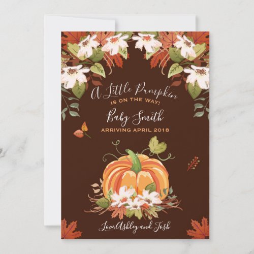 Pumpkin Pregnancy Announcement Autumn Fall Baby