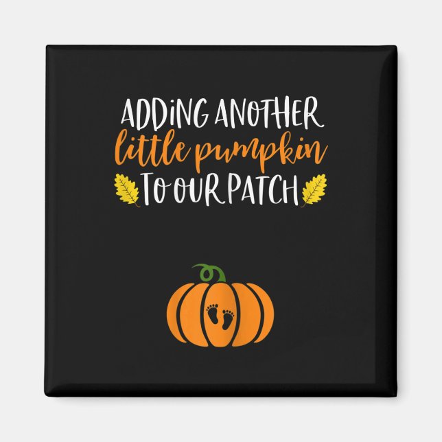 Pumpkin Pregnancy Announcement  Halloween Baby Magnet (Front)