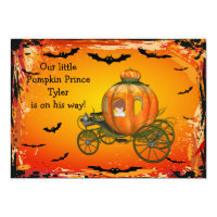 Pumpkin Prince Halloween Boy Baby Shower Card