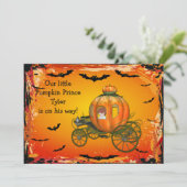 Pumpkin Prince Halloween Boy Baby Shower Invitation (Standing Front)