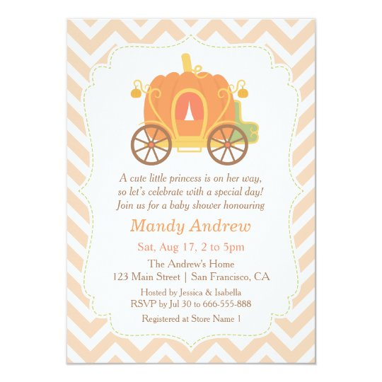 Download Pumpkin Princess Carriage Baby Shower Invitations | Zazzle.com