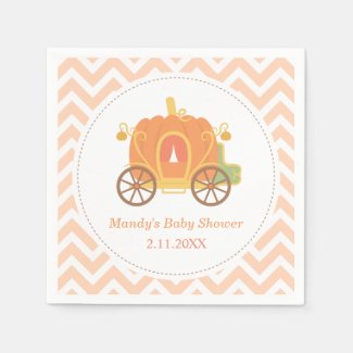 Pumpkin Princess Carriage Baby Shower Supplies Paper Napkin