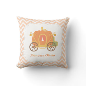 Pumpkin Princess Carriage Girls Room Personalized Throw Pillow
