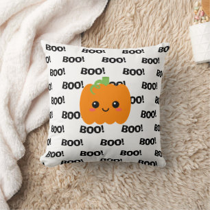 Pumpkin Print Cushion, Autumn Season Throw Pillow