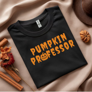 Pumpkin Professor orange typography T-Shirt