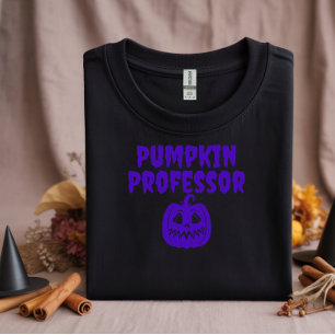 Pumpkin Professor purple typography T-Shirt