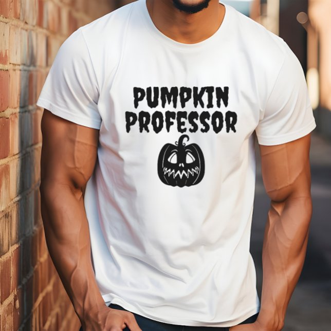 Pumpkin Professor teacher grey typography T-Shirt (Creator Uploaded)