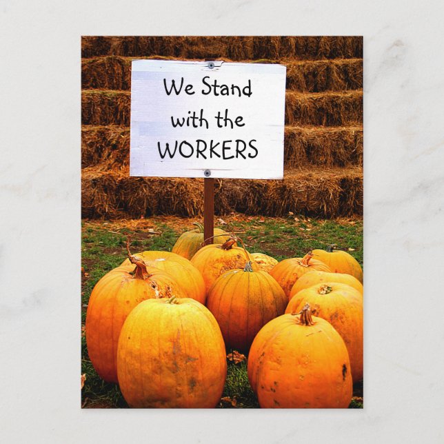 Pumpkin Protest - Standing w/Labor Postcard (Front)