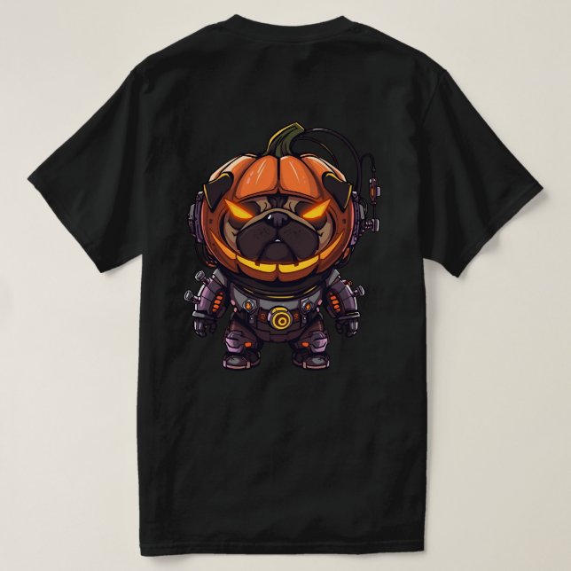 Pumpkin Pug Mecha – Halloween Graffiti T-Shirt (Design Back)