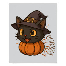 Pumpkin Purr Witch Cat