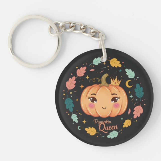 Pumpkin Queen 👑 | Cute Halloween  Keychain (Front)