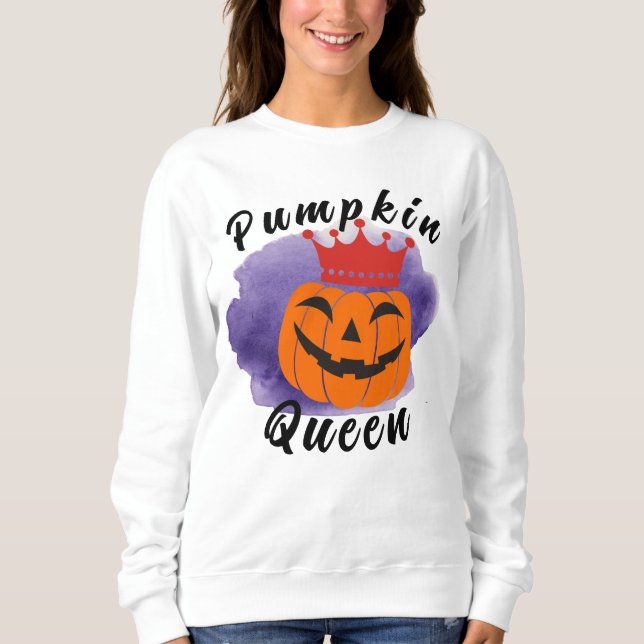 Pumpkin Queen Halloween Hoodie Sweatshirt Design (Front)