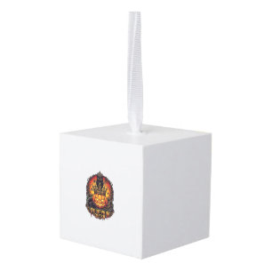 Pumpkin Queen Halloween Owl Spider Black Cat_1 Cube Ornament