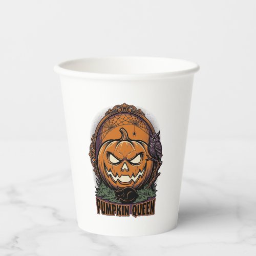 Pumpkin Queen Shirt Vintage Halloween Jack O Lante Paper Cups