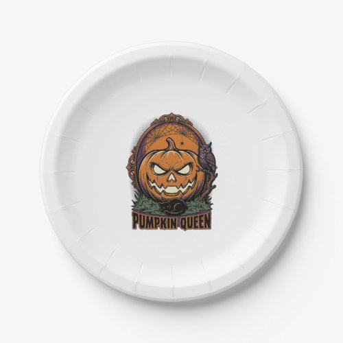 Pumpkin Queen Shirt Vintage Halloween Jack O Lante Paper Plates