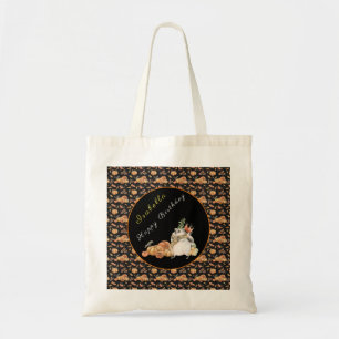 Pumpkin Raccoon Customize Text and Color Tote Bag