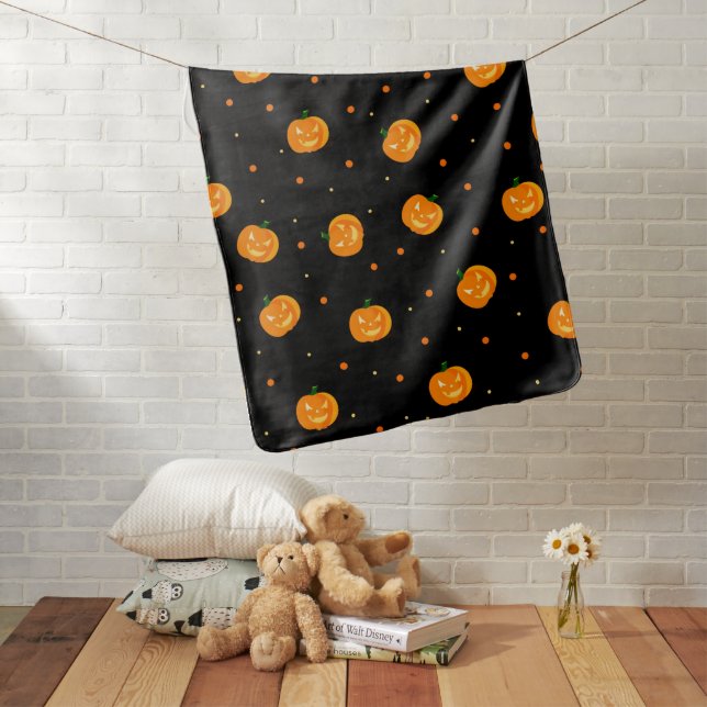 Pumpkin Rain Baby Blanket (In Situ)