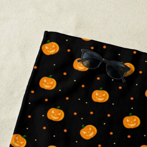Pumpkin Rain Beach Towel