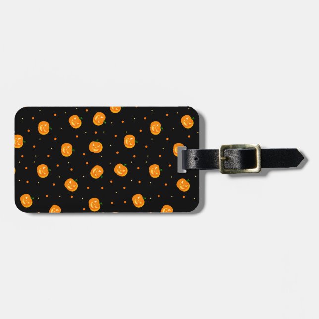 Pumpkin Rain Luggage Tag (Front Horizontal)