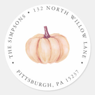 Pumpkin Return Address Classic Round Sticker
