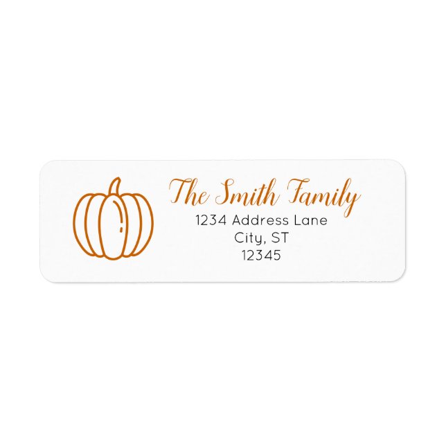 Pumpkin Return Address Label (Front)