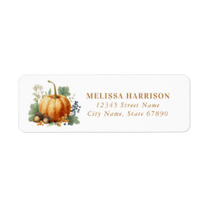 Pumpkin Return Address Label