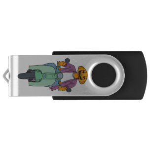 Pumpkin Rider on Mint Scooter Flash Drive