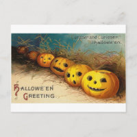 Pumpkin Row - Curioser and Curioser Holiday Postcard