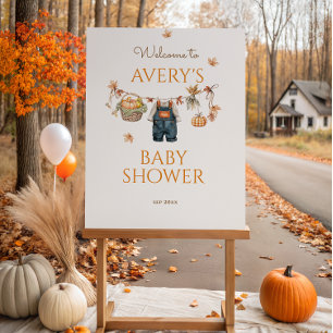 Pumpkin Rustic Baby Clothestline Fall Baby Shower Foam Board