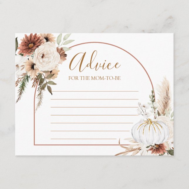 Pumpkin Rustic Boho Fall In love Advice for Mommy Enclosure Card (Front)